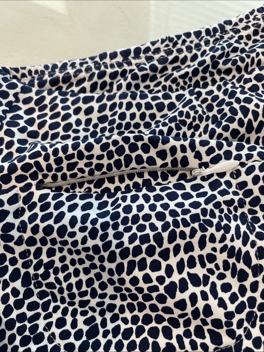 Women’s Navy and White Straight-Leg Printed Pants - Picture 2 of 4
